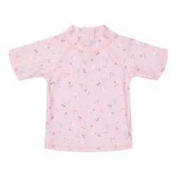  Little Dutch gyerek rövid ujjú UV szűrős úszó póló kis pink virágok - 74/80