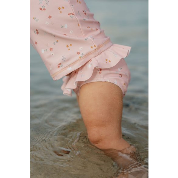 Little Dutch gyerek rövid ujjú UV szűrős úszó póló kis pink virágok - 74/80