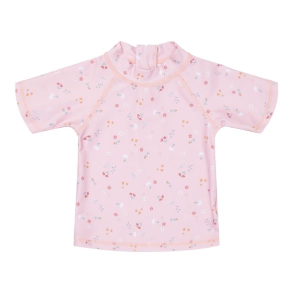 Little Dutch gyerek rövid ujjú UV szűrős úszó póló kis pink virágok - 98/104