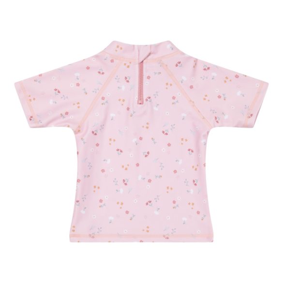 Little Dutch gyerek rövid ujjú UV szűrős úszó póló kis pink virágok - 98/104