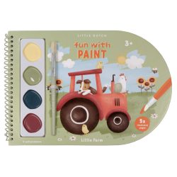   Little Dutch kifestő könyv 4 színű festékkel és ecsettel - Little Farm