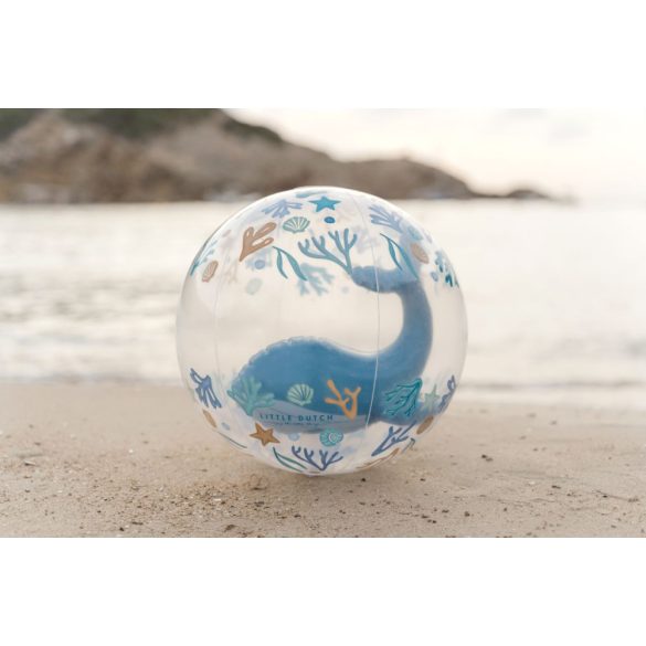 Little Dutch felfújható 3D strandlabda Ocean Dreams kék